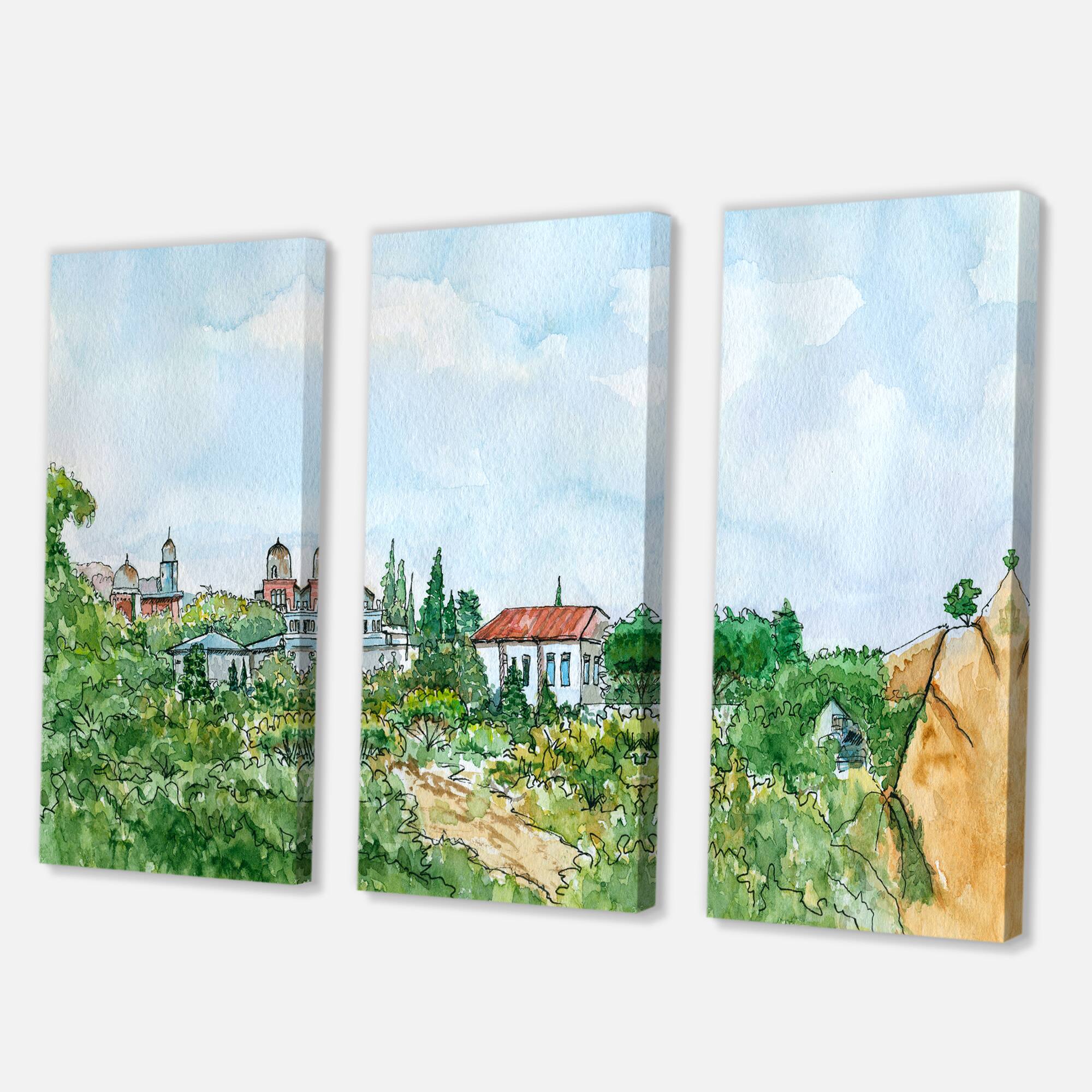 Designart - White House With Red Roof In The Countryside